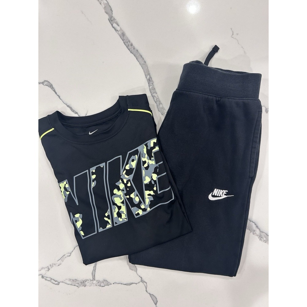 Nike Dri-FIT 2-Piece Set Youth L Black Long Sleeve Shirt + Joggers